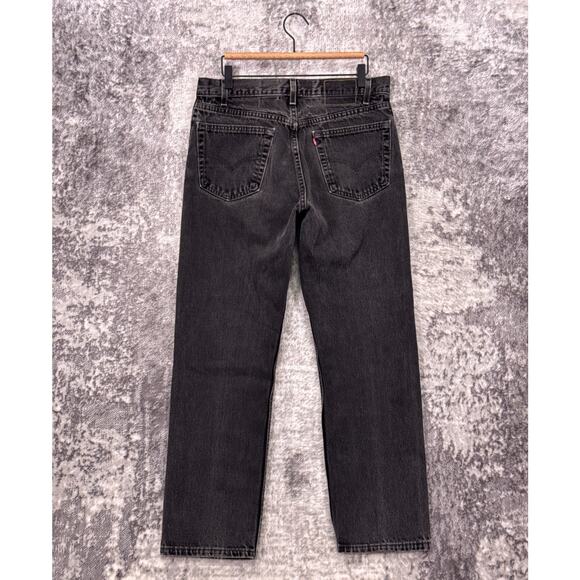 Vintage Levis 505 Jeans 34 in x 30 in Mens Made USA Relax Straight Black Denim - Picture 2 of 6